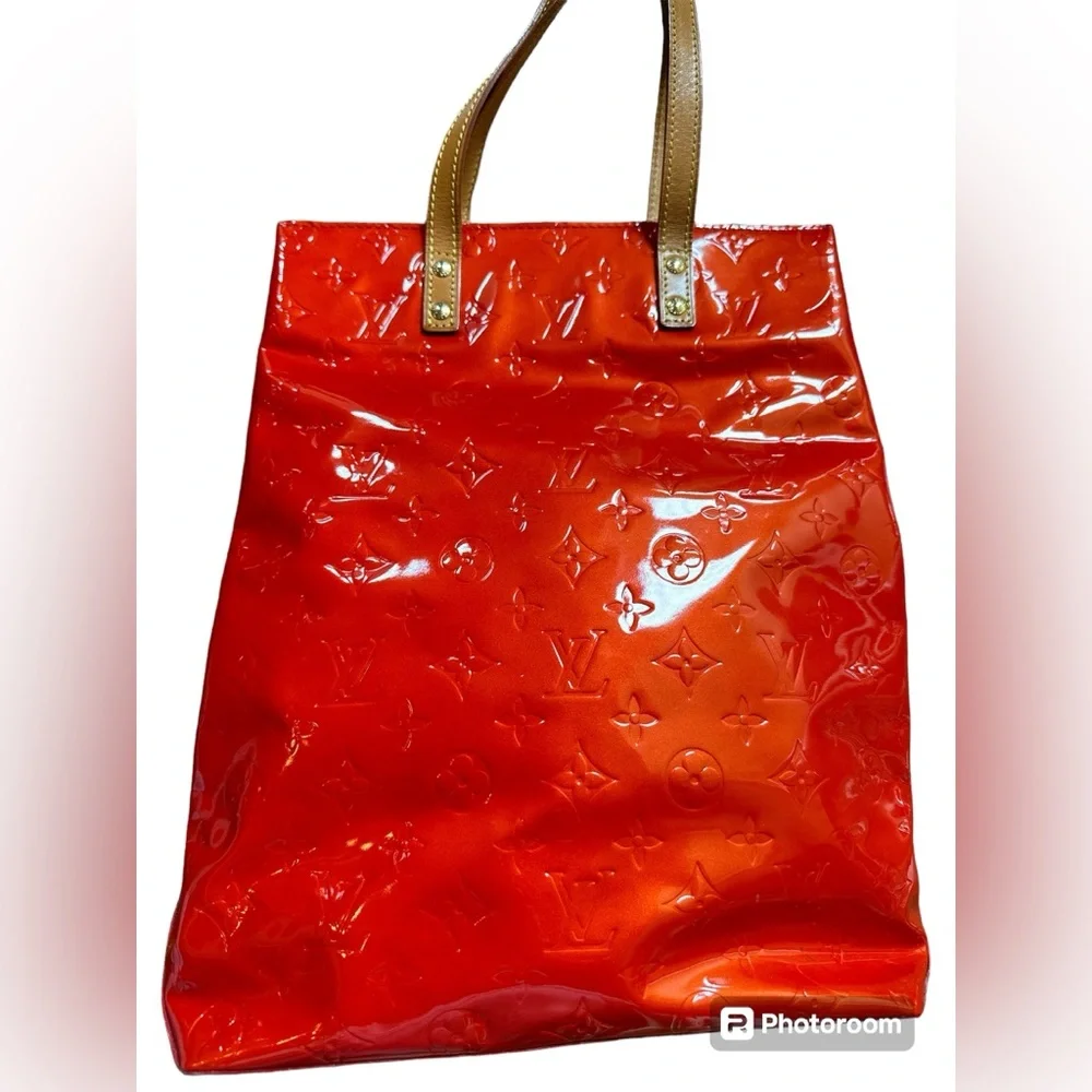 LOUIS VUITTON Red Vernis Tote, Kisslock Vernis wallet & LV Dust Bag EUC! - Picture 8 of 17